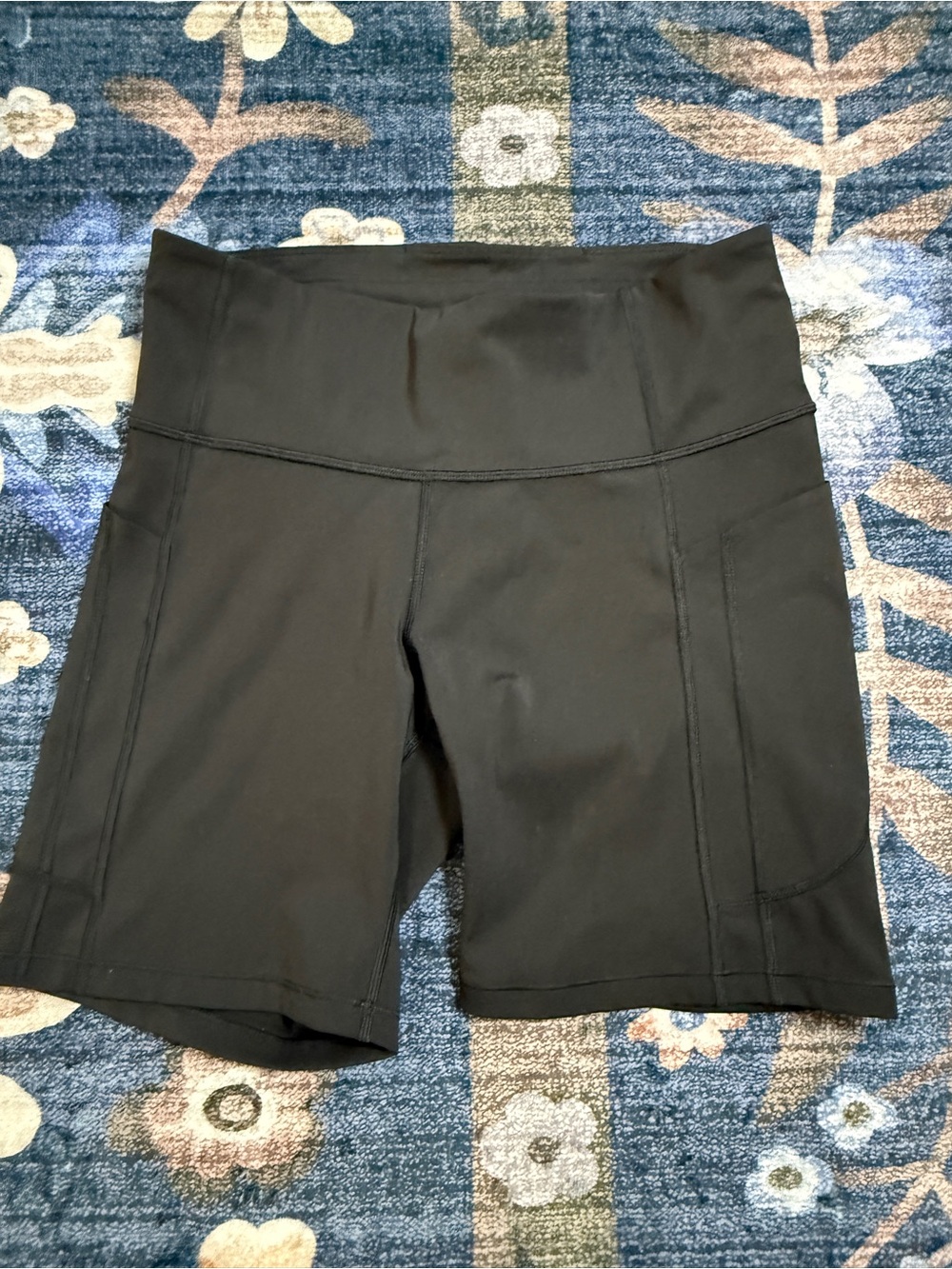 Athleta Black High-Rise Bike Shorts with Side Panels